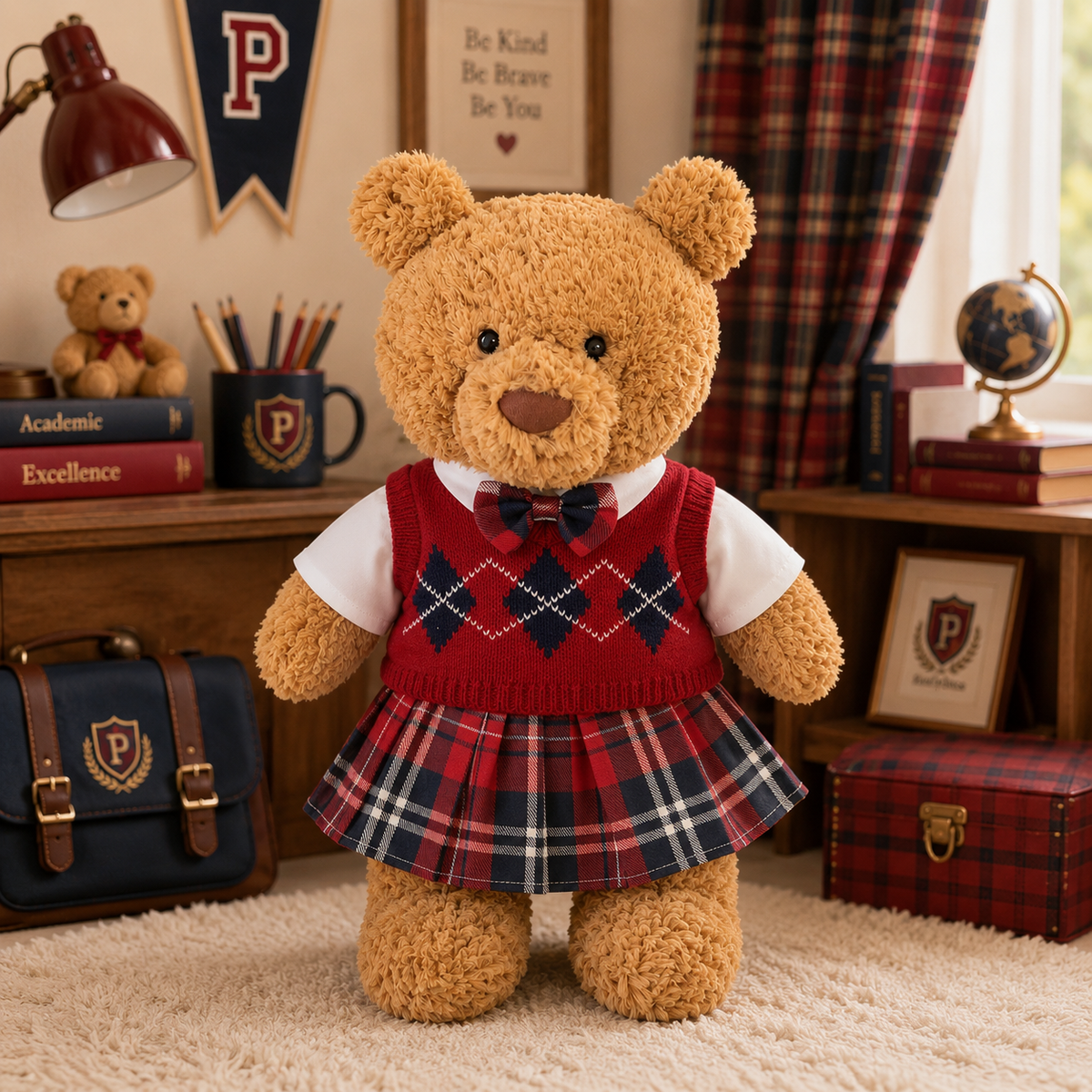 Red Sweater 3-Piece Outfit Set for Bartholomew Bear Plush – 14-Inch Outfit