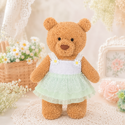 Mint Green Tiered Dress for Bartholomew Bear Plush – 14-Inch Outfit