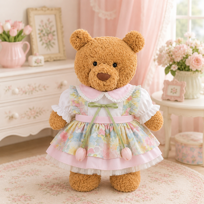 Tulip Ombre Puffy Dress for Bartholomew Bear Plush – 14-Inch Outfit