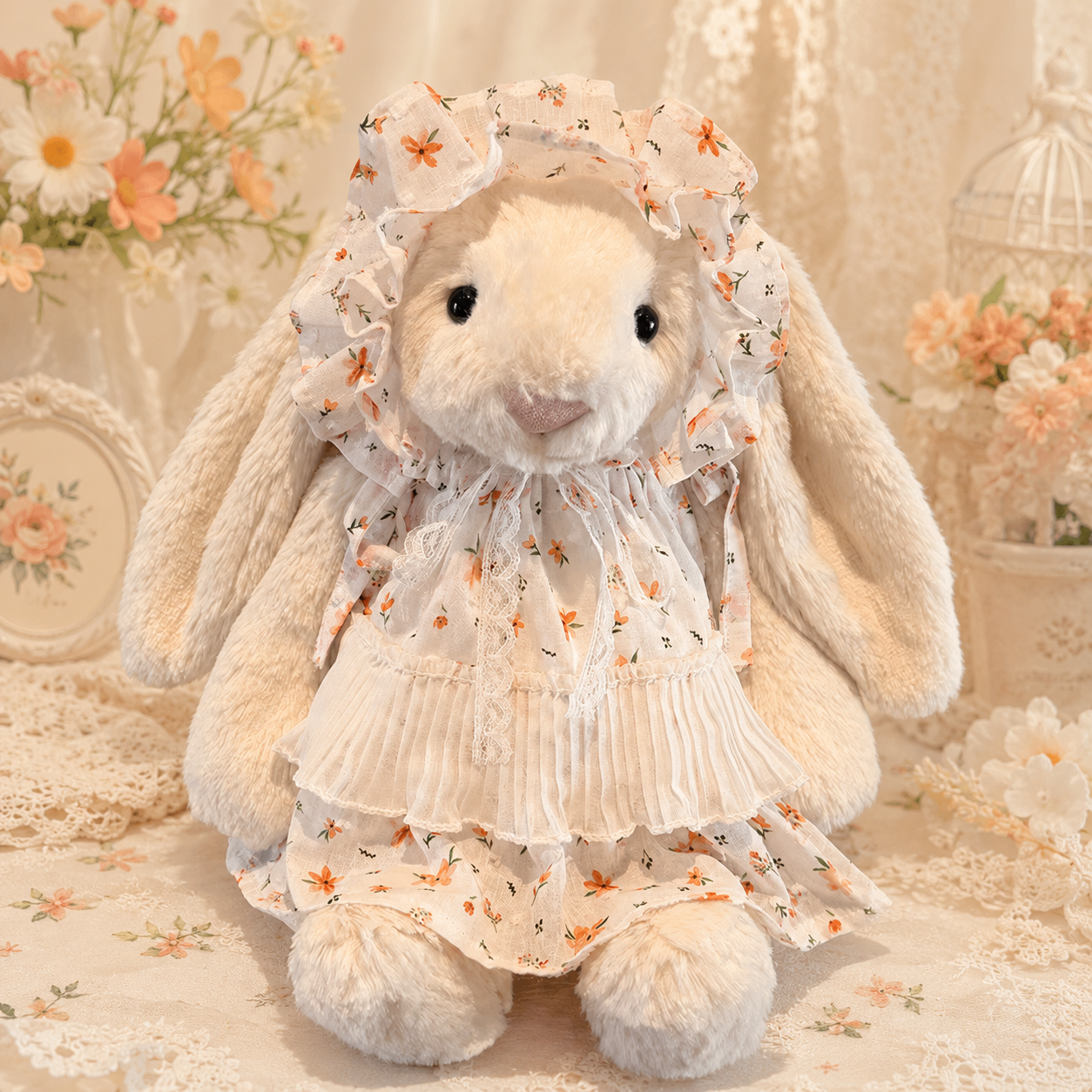 Medium/Large Bartholomew bear Outfit - Floral Dress Outfit Set