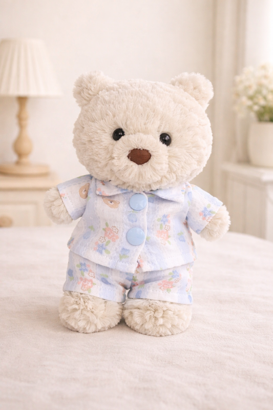 Bartholomew Bear Junior clothes outfits - Blue stripe sleepwear