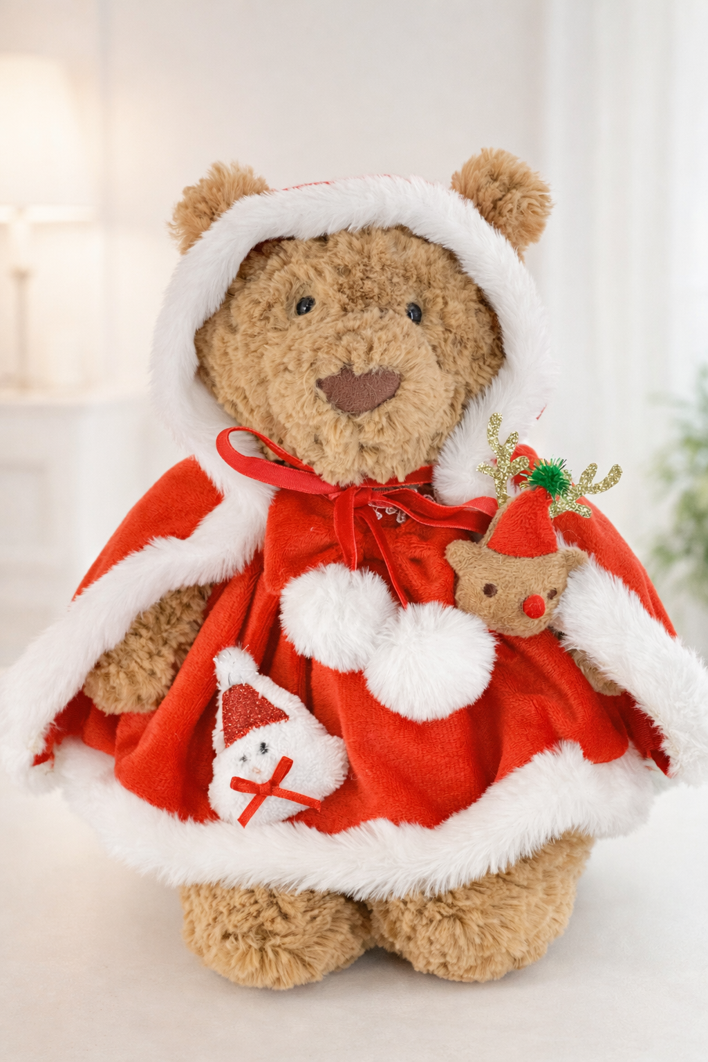 Medium Bartholomew bear clothes outfits - Christmas Pinafore Dress 4-Piece Set