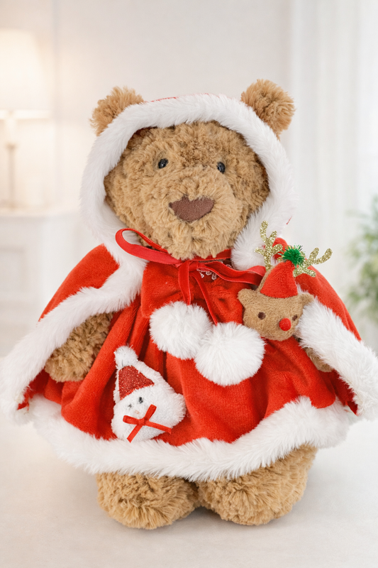 Medium Bartholomew bear clothes outfits - Christmas Pinafore Dress 4-Piece Set