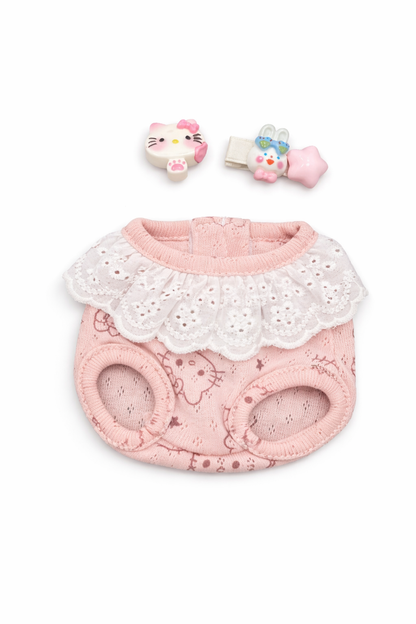 Bartholomew Bear Junior clothes outfits - Pink Kitty Romper