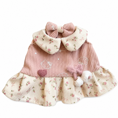 Bashful Bunny cute clothes outfits - Pink Rose Floral Dress with Bow