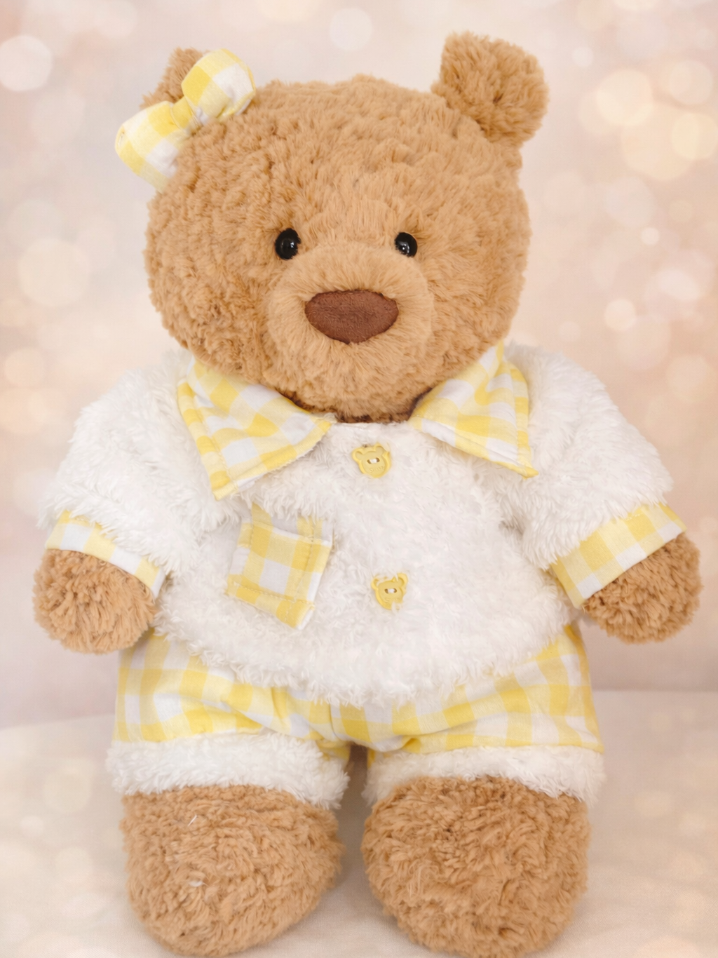 Bartholomew bear cute clothes outfits -  Yellow fluffy Pajama Set