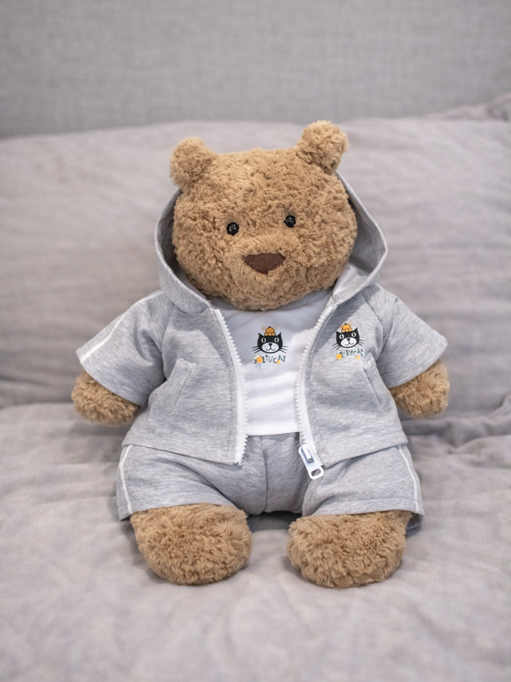 Bartholomew bear cute clothes outfits - Grey Hoodie Sweatshirt Set