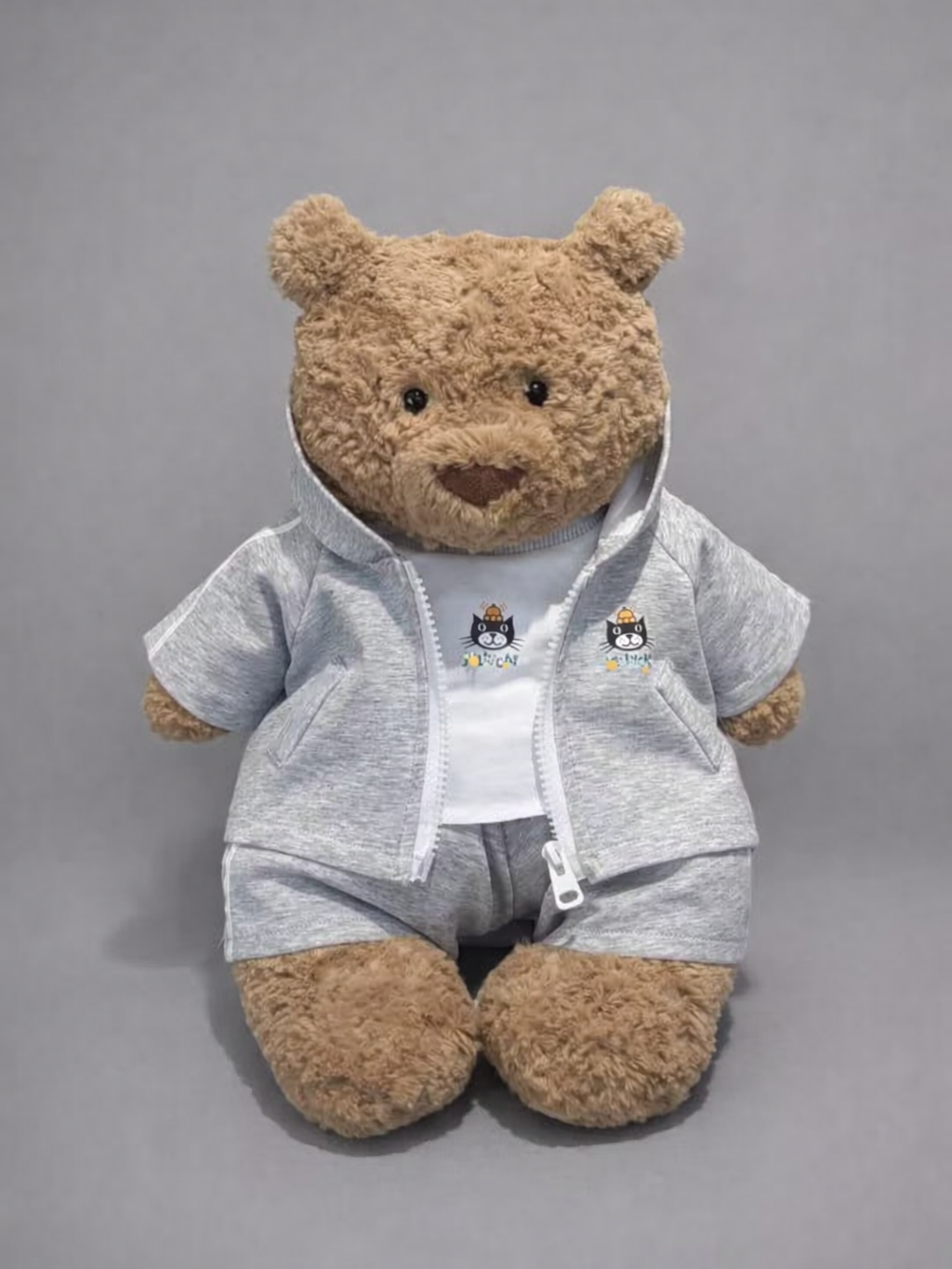 Bartholomew bear cute clothes outfits - Grey Hoodie Sweatshirt Set