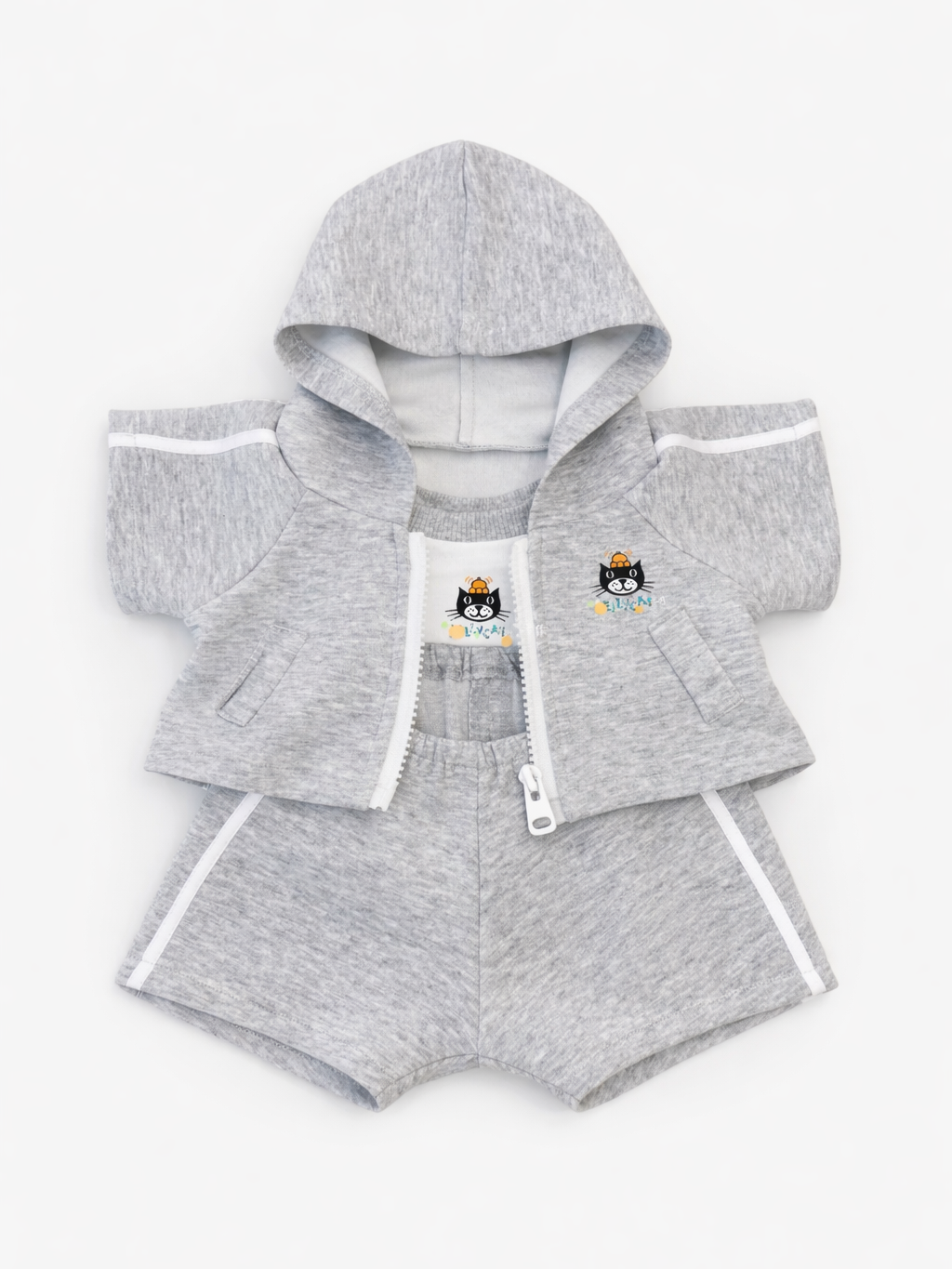Bartholomew bear cute clothes outfits - Grey Hoodie Sweatshirt Set