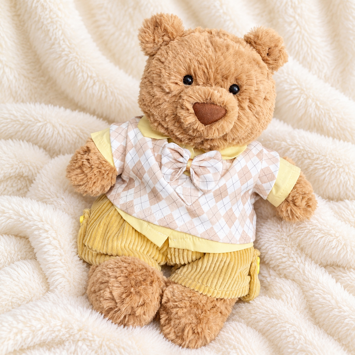Yellow Preppy Outfit Set for Bartholomew Bear Plush – 7–16 Inch Outfit