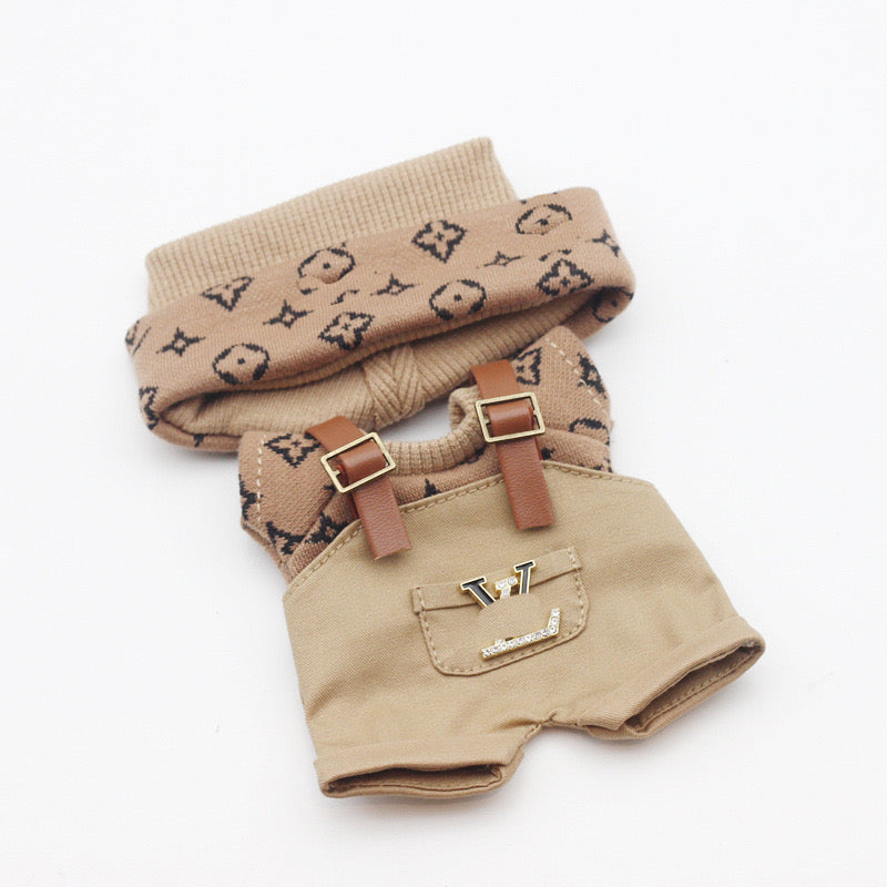 Labubu 4inch bag charm clothes outfits - LV logo - 062336