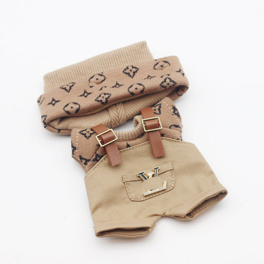 Labubu 4inch bag charm clothes outfits - LV logo - 062336