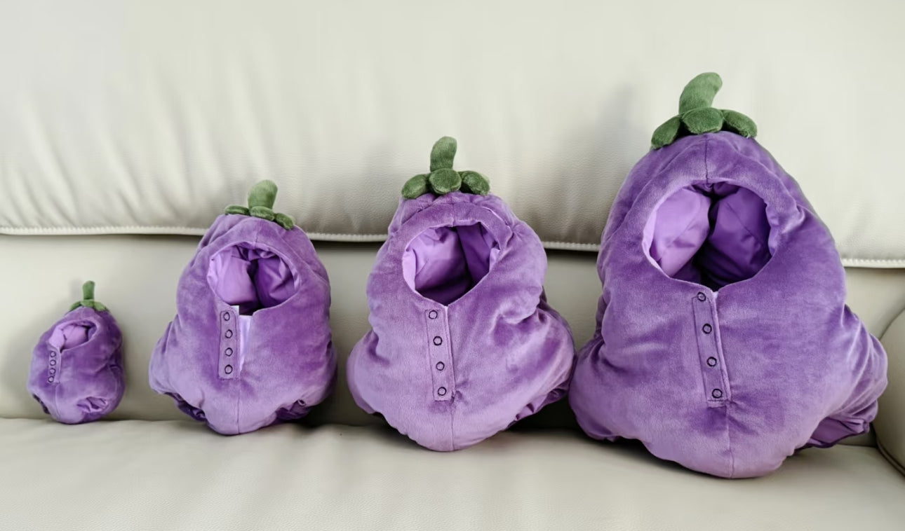 plush cute custom clothes outfits - eggplant(small/medium/large/huge)