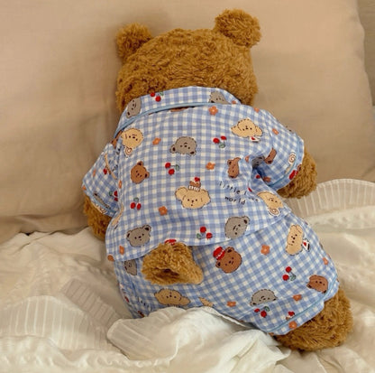 Bartholomew bear cute clothes outfits - blue sleepwear(tiny/medium/large/huge)