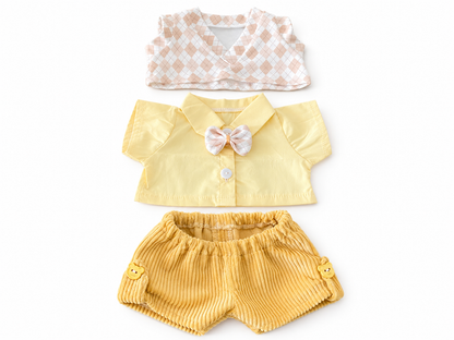 Yellow Preppy Outfit Set for Bartholomew Bear Plush – 7–16 Inch Outfit