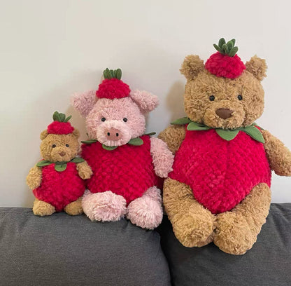 Bartholomew bear cute clothes outfits - strawberry(tiny/medium/large/huge)