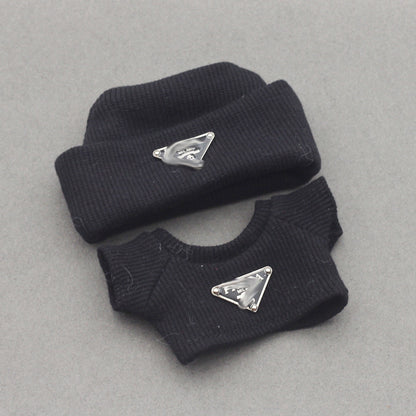 Labubu 4inch bag charm clothes outfits - P logo - 062352