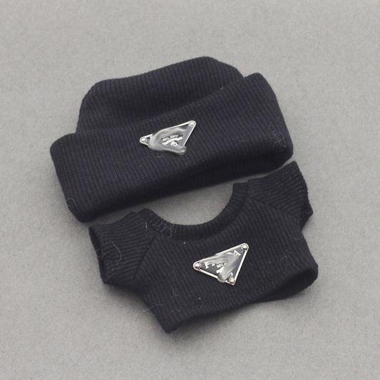 Labubu 4inch bag charm clothes outfits - P logo - 062352