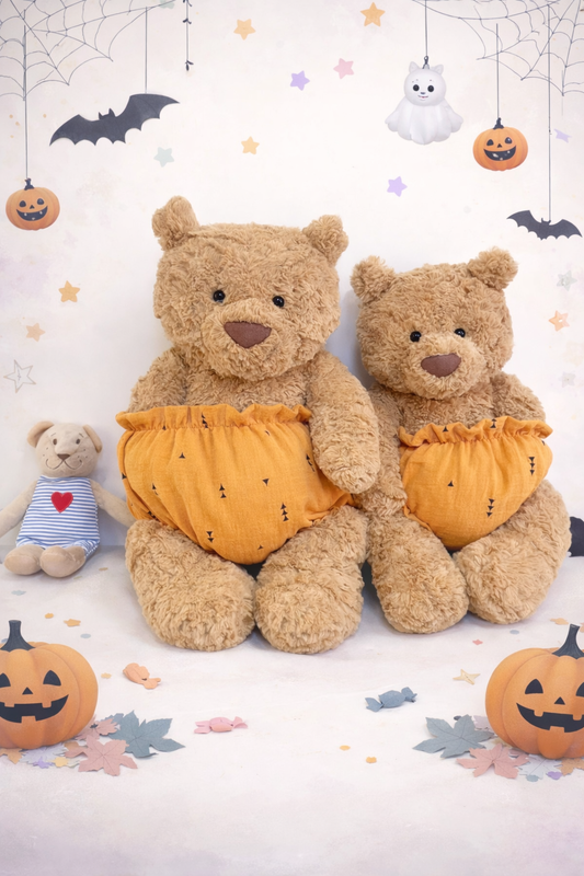 Halloween Pumpkin Pull-Ups Costume for Bartholomew Bear Plush – 6–14 Inch Outfit