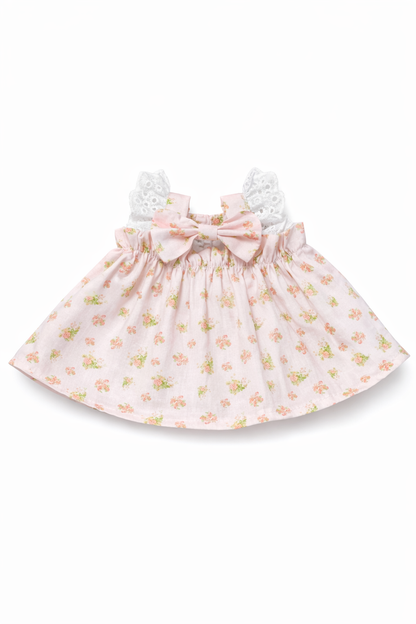 Blue/Pink Flutter Sleeve Dress for Bartholomew Bear Plush – 10–22 Inch Outfit