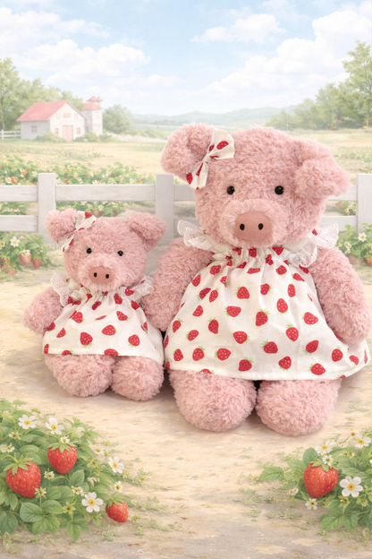 Red Strawberry Dress for Bartholomew Bear Plush – 10–22 Inch Outfit
