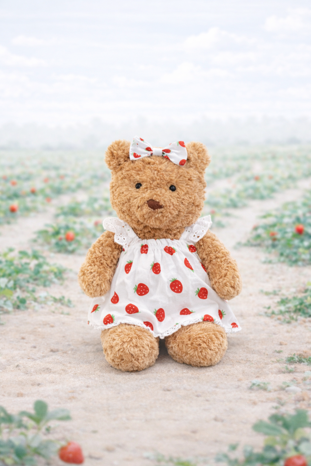 Red Strawberry Dress for Bartholomew Bear Plush – 10–22 Inch Outfit