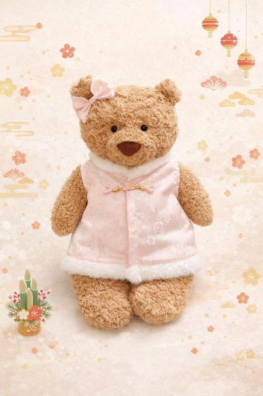 Pink Chinese New Year Outfit for Bartholomew Bear Plush – 6–16 Inch Outfit