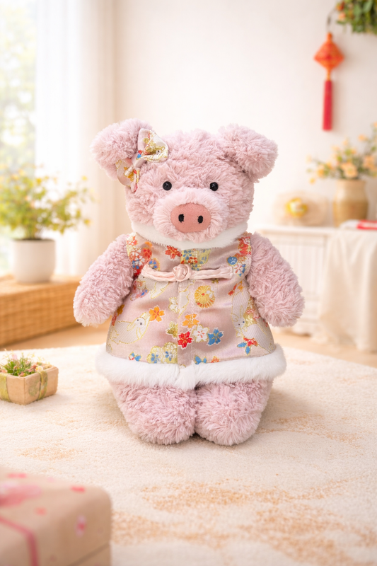 Pink Bunny Chinese New Year Outfit for Bartholomew Bear Plush – 6–16 Inch Outfit