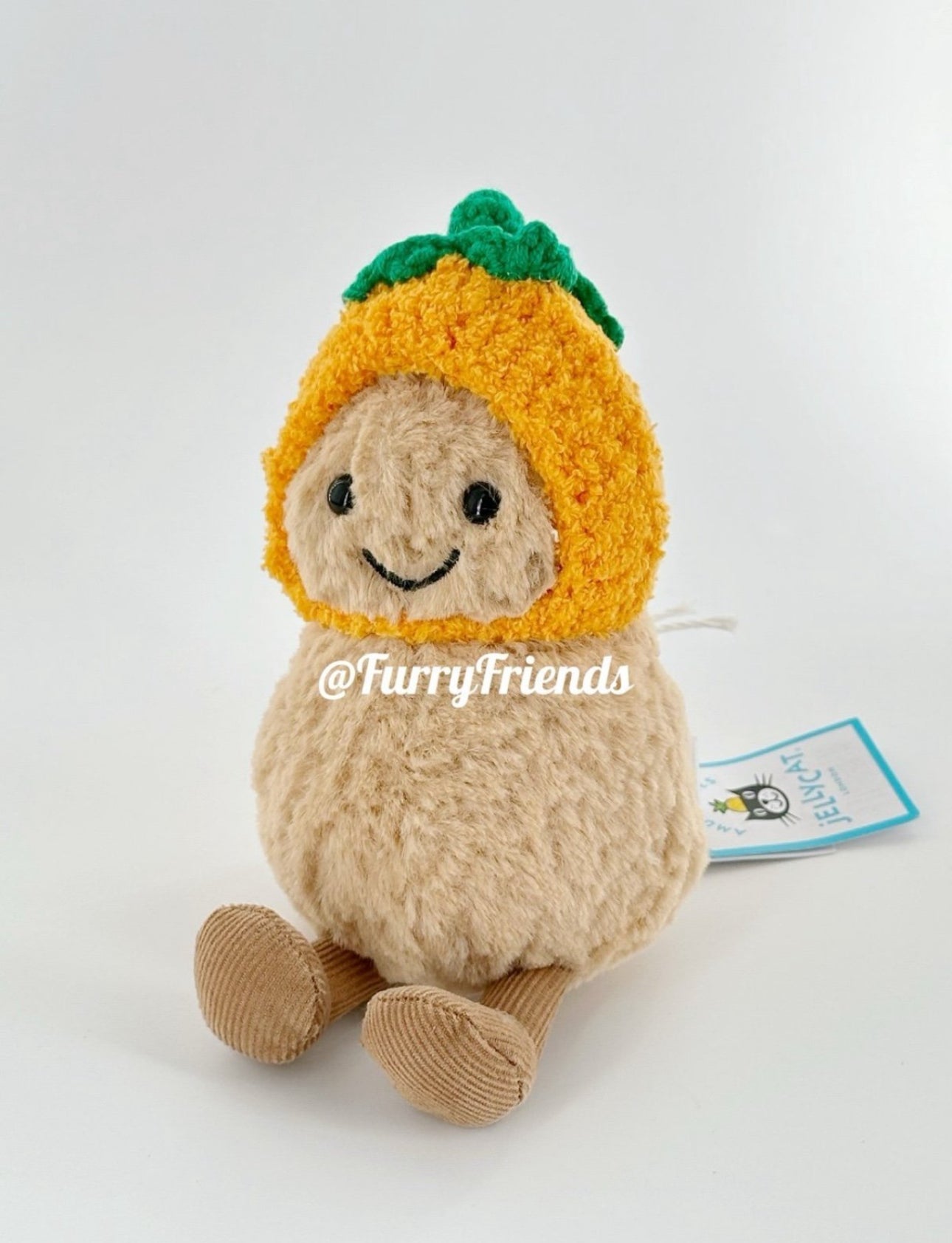 3inch jellycat amusable peanut/small peanut penguin cute hat outfit - persimmon hat - AP13