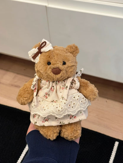 Bartholomew bear clothes outfits - blue/pink floral dress - FX25/FX26(Tiny/Medium/Large/Huge)