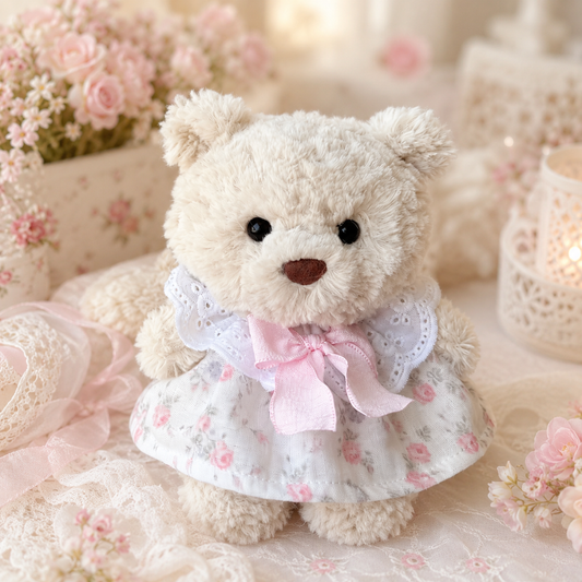 Bartholomew Bear Junior clothes outfits - Light Pink Floral Dress