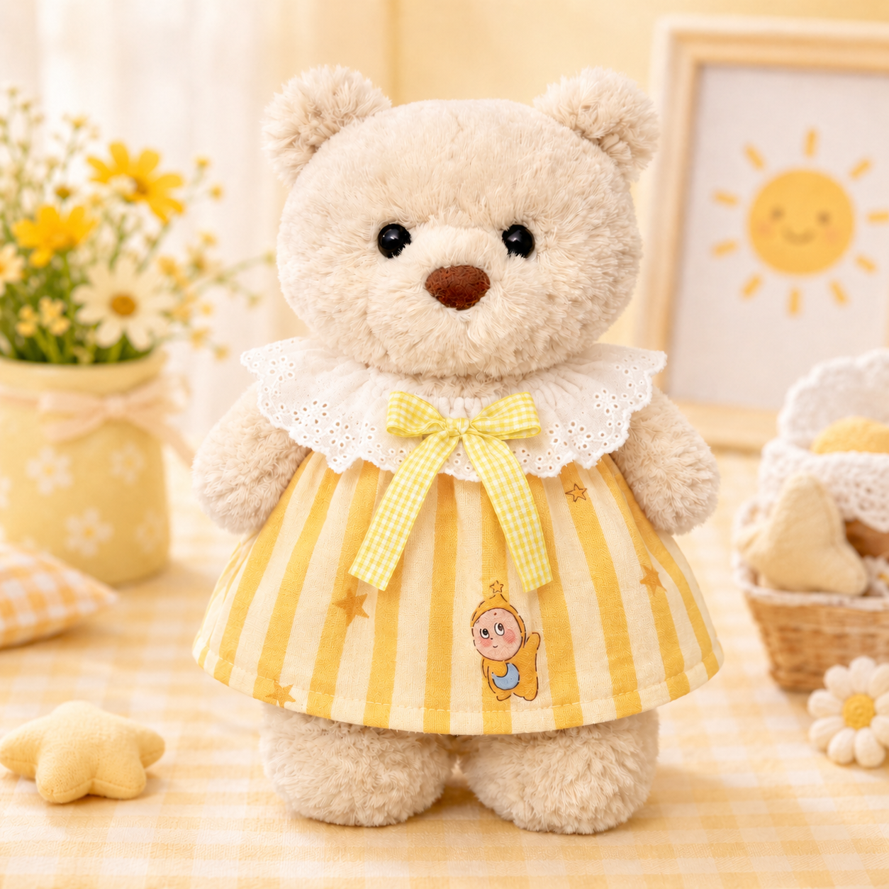 Bartholomew Bear Junior clothes outfits - Yellow Star Nightgown