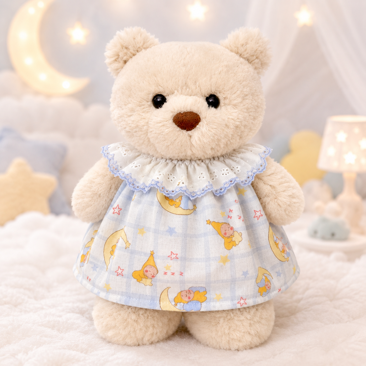 Bartholomew Bear Junior clothes outfits - Light Blue Star Dress