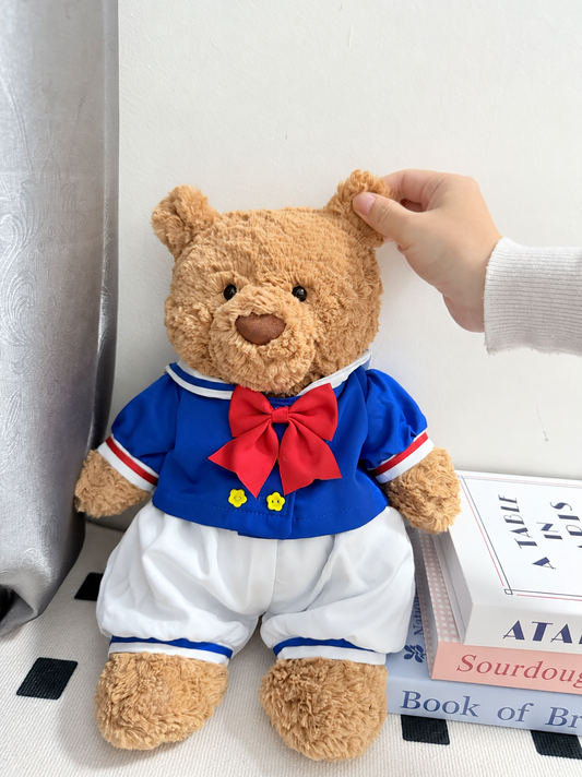 Blue Sailor Top & White Pants Outfit for Bartholomew Bear Plush – 14-Inch Outfit
