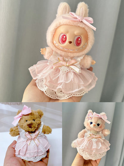 4inch bag charm cute custom clothes outfits - pink dress - 061446
