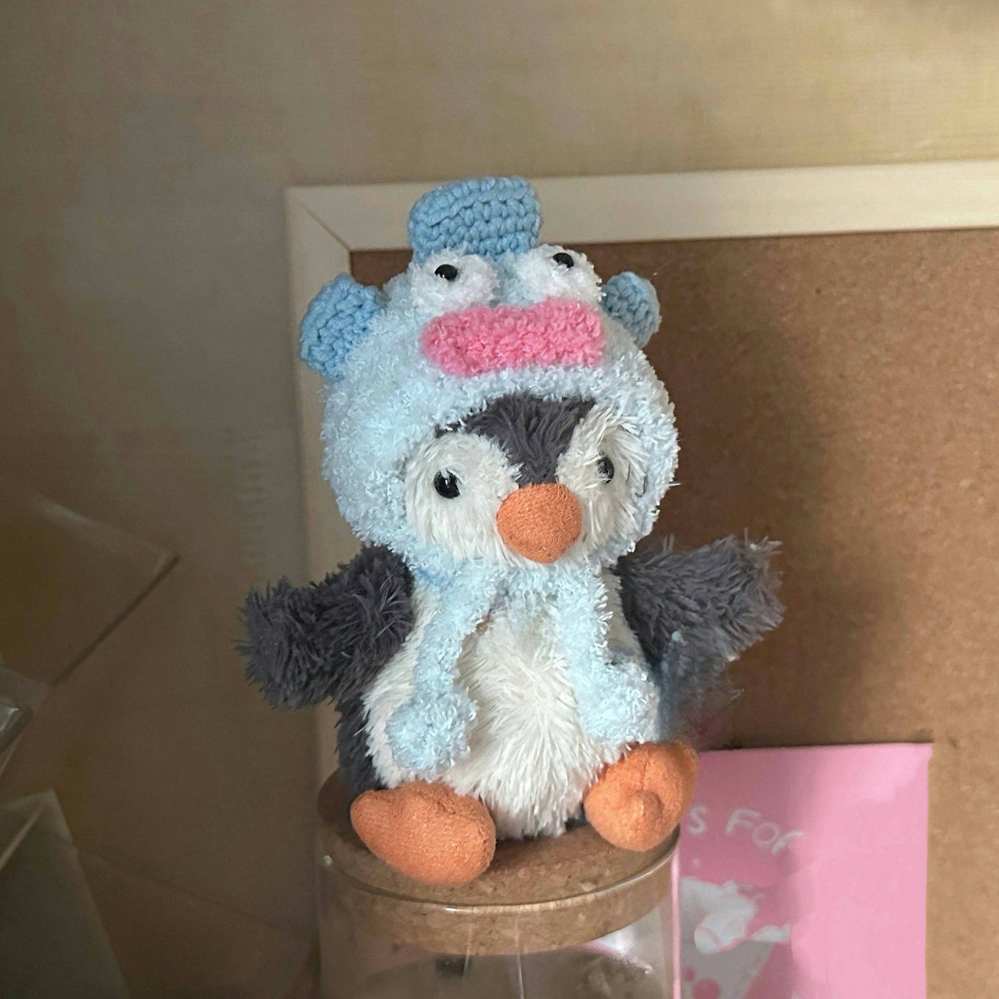 3inch jellycat amusable peanut/small peanut penguin cute hat outfit - fish hat - AP10