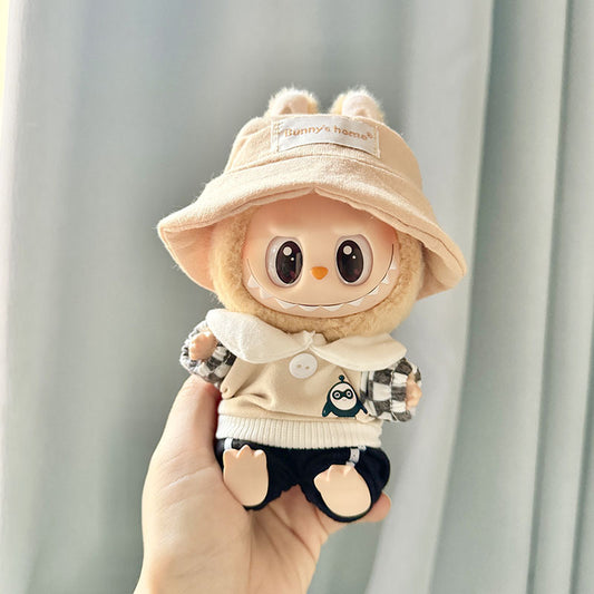 4inch bag charm cute custom clothes outfits - Brown hat & hoodie - 053153