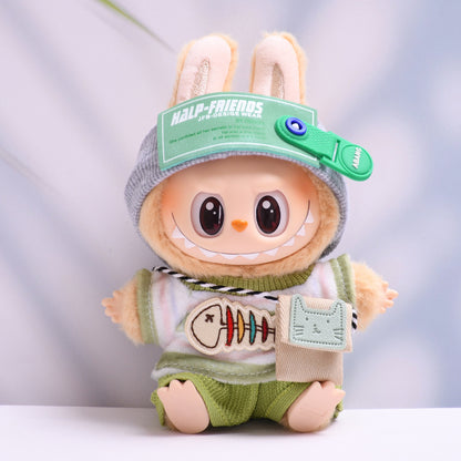 4inch bag charm cute custom clothes outfits - Green fish hoodie set - 053155