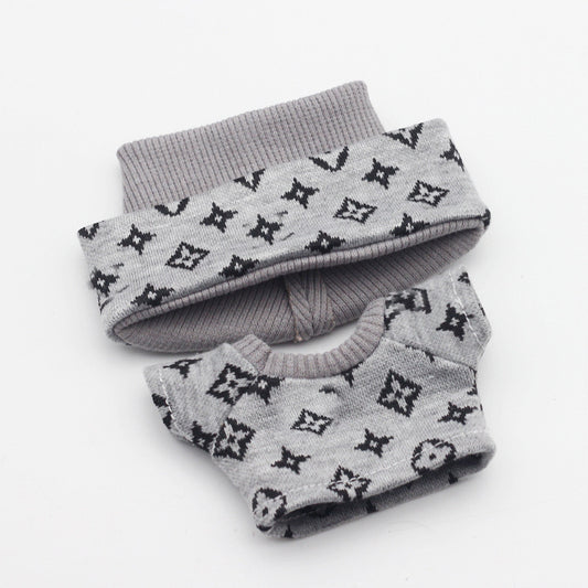 Labubu 4inch bag charm clothes outfits - LV logo - 062356