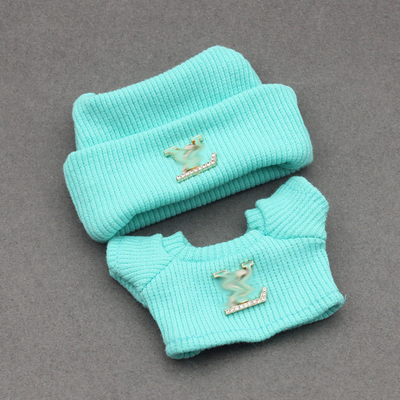Labubu 4inch bag charm clothes outfits - LV logo - 062359