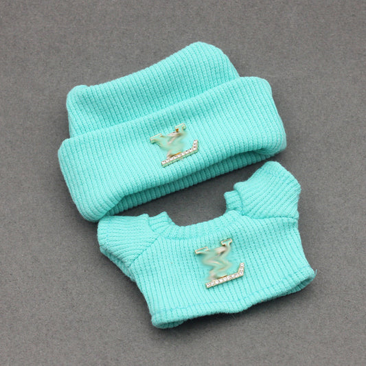 Labubu 4inch bag charm clothes outfits - LV logo - 062359