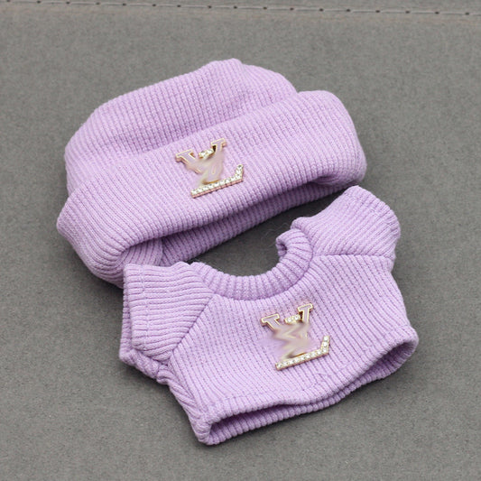 Labubu 4inch bag charm clothes outfits - LV logo - 062360
