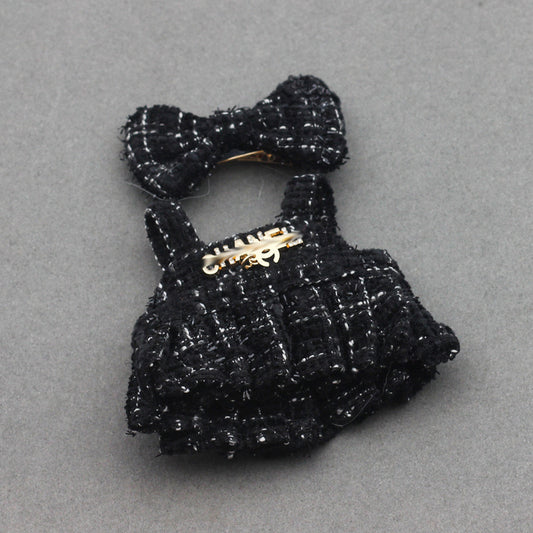 4inch bag charm cute custom clothes outfits - Black logo dress - 053147