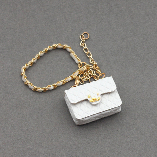 4inch bag charm cute custom bags - White flap CC bags - 0623B80