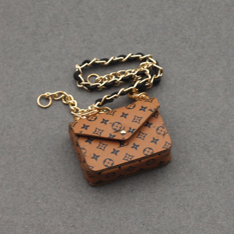 4inch bag charm cute custom bags - Light brown flap bags - 0623B84