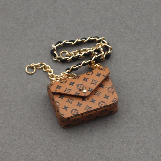 4inch bag charm cute custom bags - Light brown flap bags - 0623B84