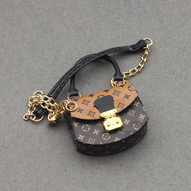 4inch bag charm cute custom bags - Brown fan shaped bags - 0623B85