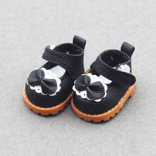 4inch bag charm accessories - black bow shoes - 0623S02