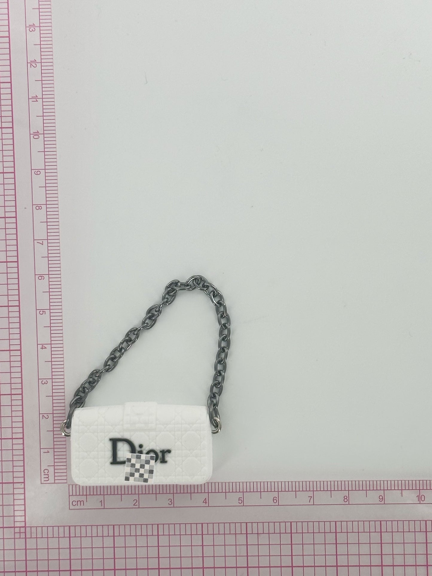 4inch bag charm cute custom bags -  white luxury D logo bag - 0531B06