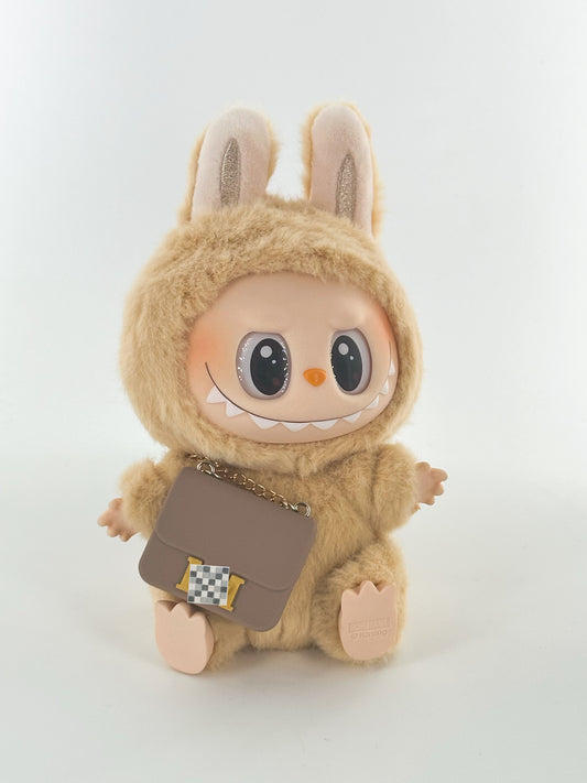 4inch bag charm cute custom bags -  dark brown luxury H logo bag - 0531B02